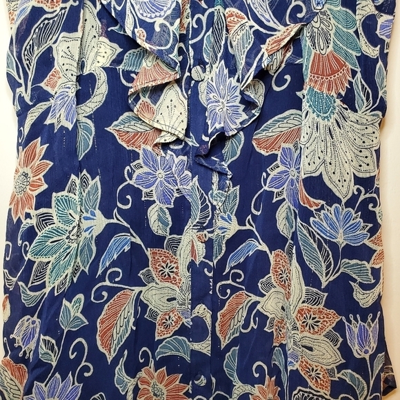 ANTHROPOLOGIE MAEVE  Mariposa Blouse Top size 6 Cold Shoulder - Picture 4 of 11